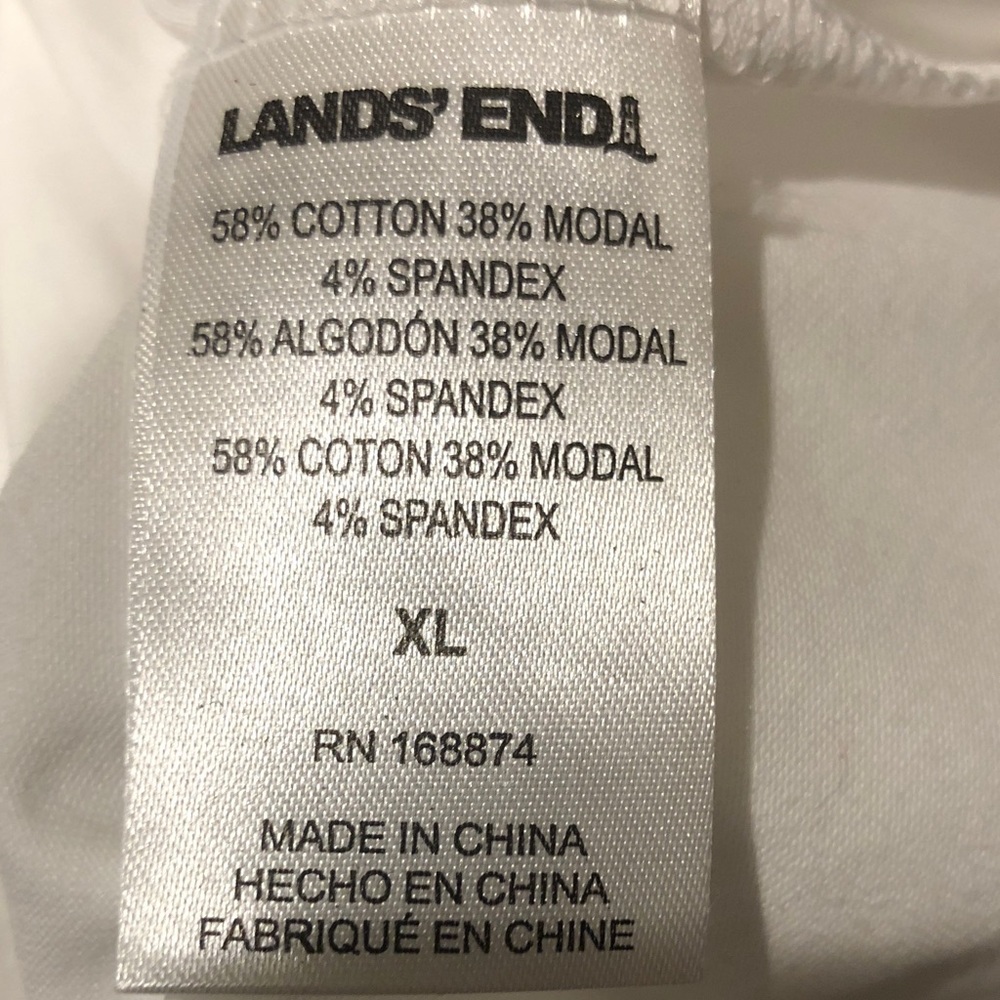 Lands’ End White Women’s Bitton Front Pintuck Top - Picture 15 of 15
